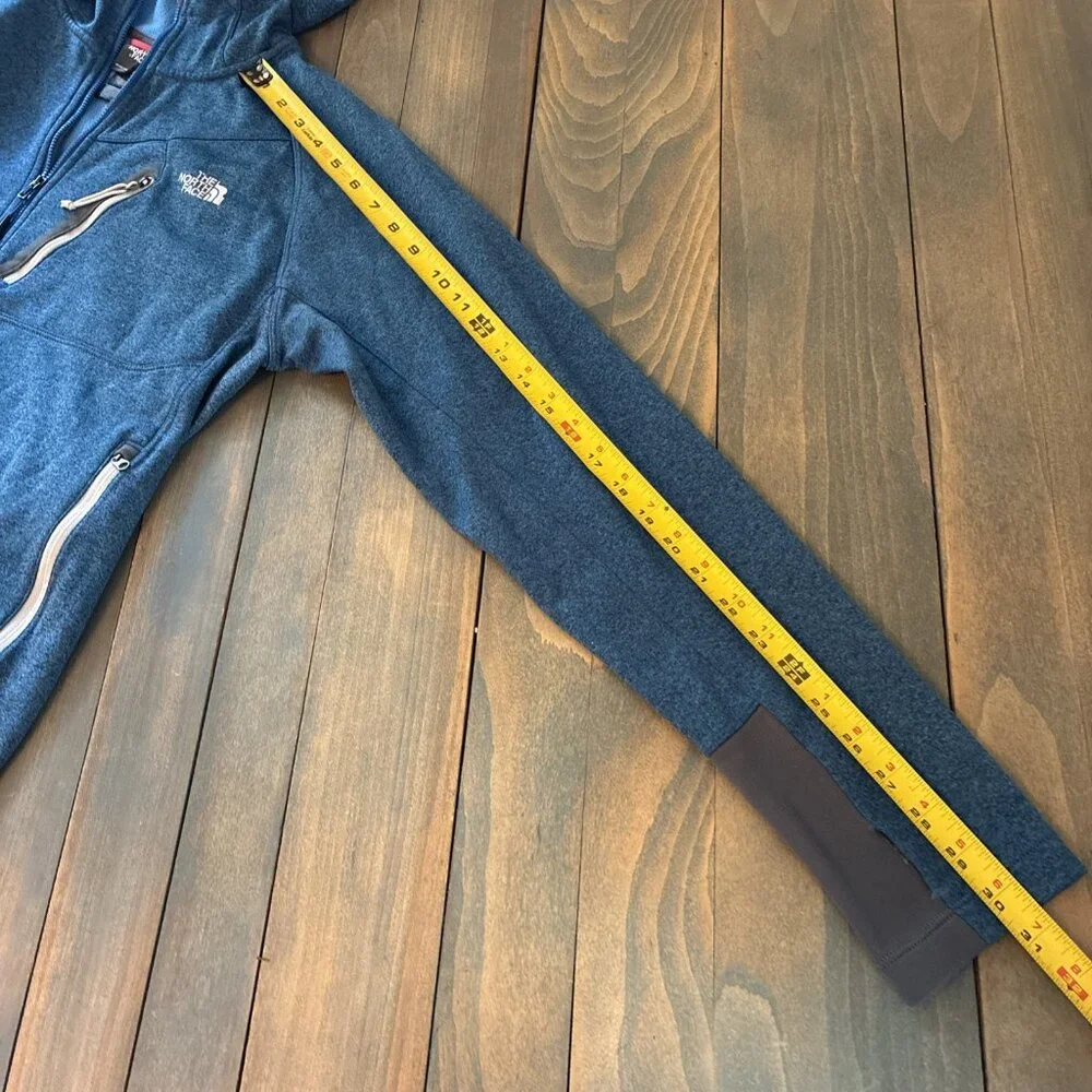 THE NORTH FACE Heather Blue Hiking Full Zip Hoodie Men's Size Medium (W8) - Picture 9 of 10